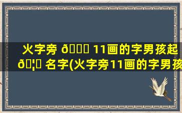 火字旁 🐟 11画的字男孩起 🦆 名字(火字旁11画的字男孩起名字有哪些)